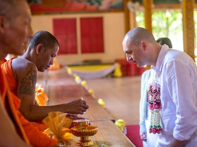 Nic & John 14th February 2018, Thai Monks Blessing 48